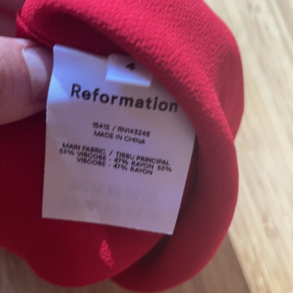 NWOT Reformation Christine Dress in Red - Picture 8 of 8